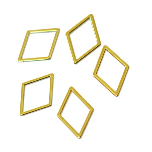 フラットメタルパーツ　ランバス（ひし形） 4mm×6mm ゴールド 20個入り 10008