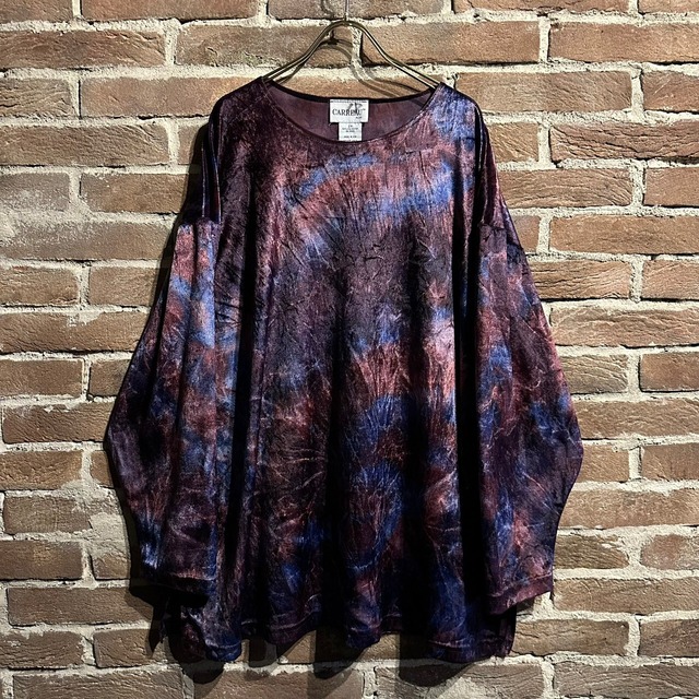 【Caka act3】Gradation Purple Coloring Loose Velour Pullover