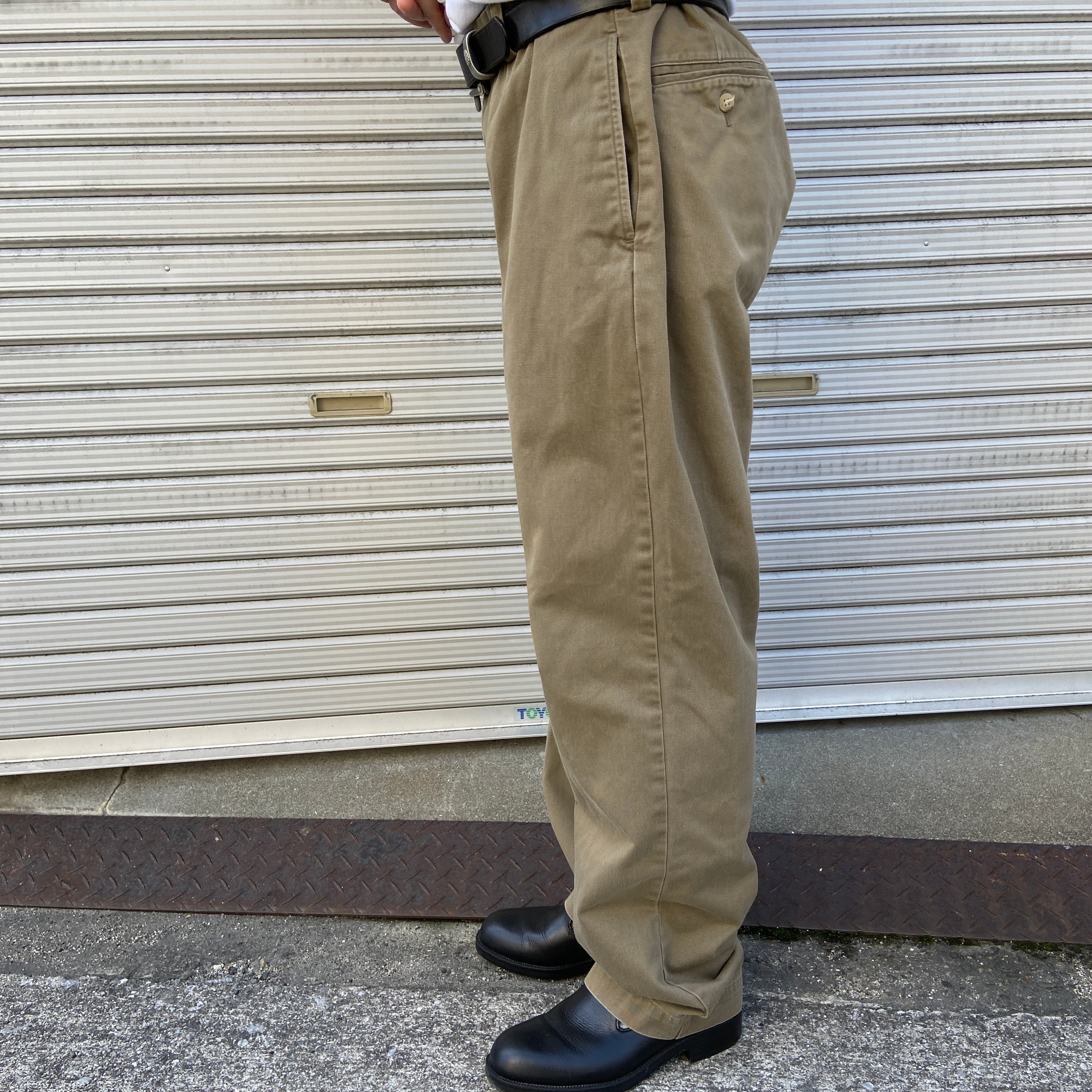 90s RalphLauren フィリップパンツ チノパン カーキ W34 | 古着 90s RalphLauren フィリップパンツ チノパン カーキ W34 | 古着