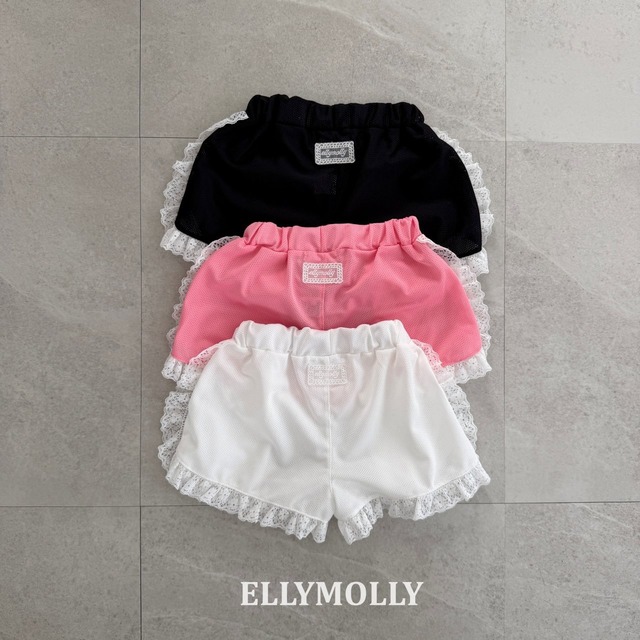 【 ellymolly / 予約 】Mesh frill shorts