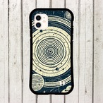 受注生産 iPhoneケース 白い渦巻き軌道の宇宙柄｜レトロ宇宙 RFSP039C