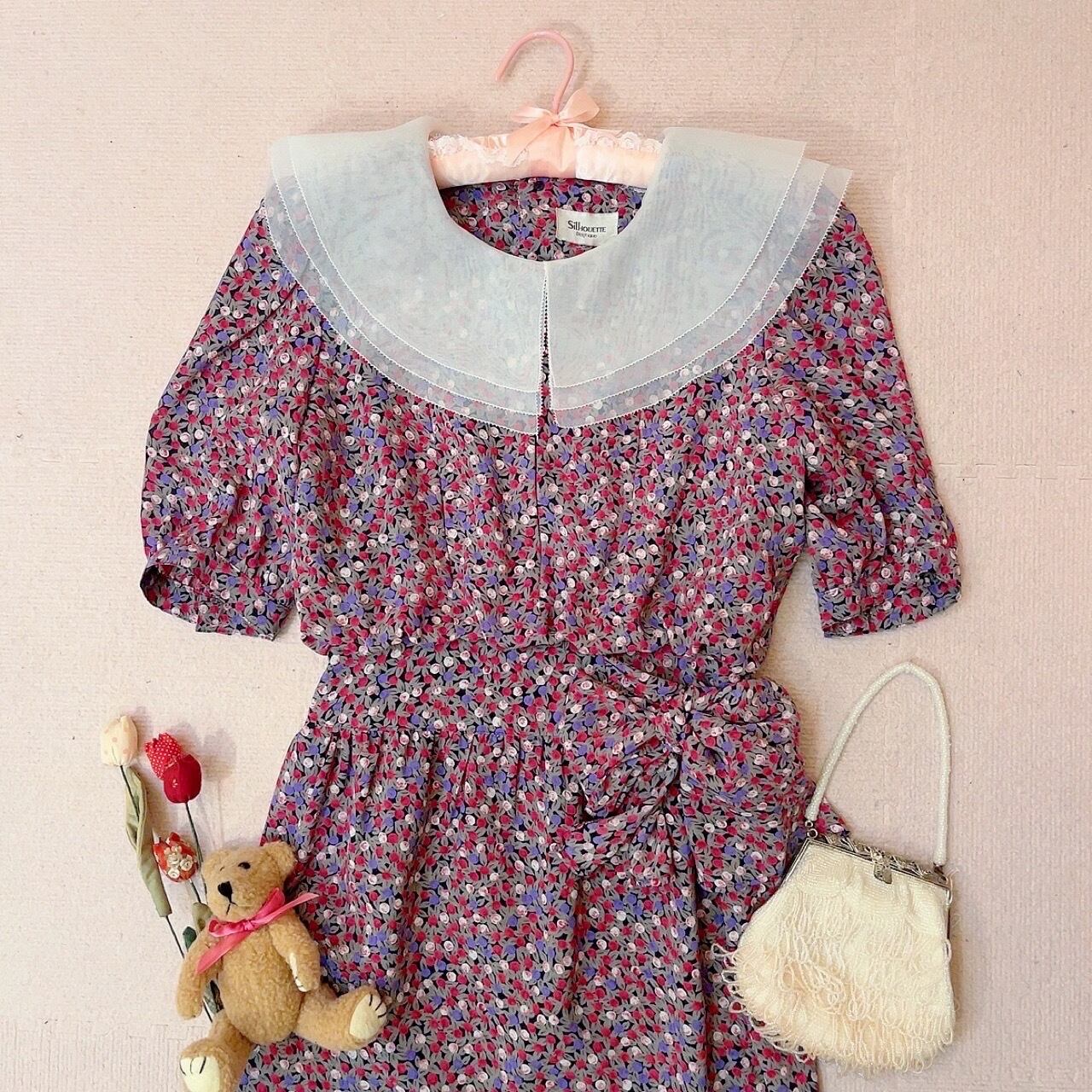 big collar side ribbon one-piece