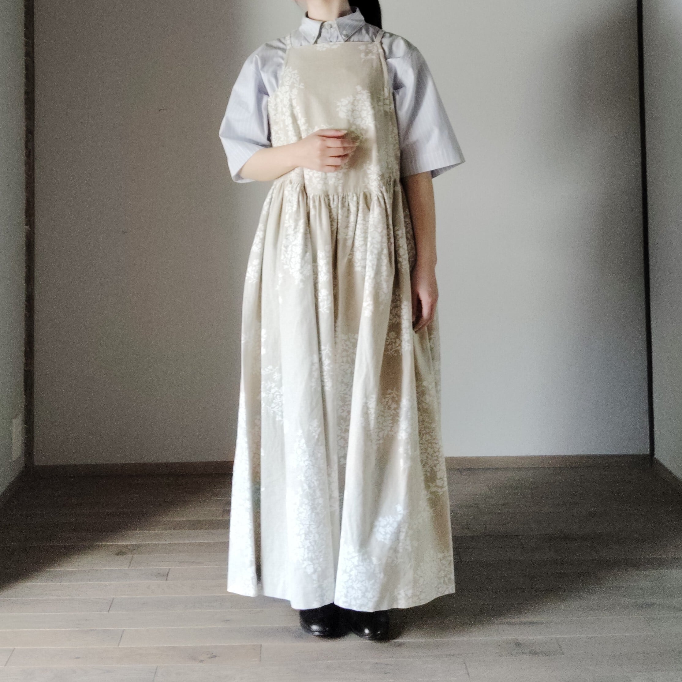 ASEEDONCLOUD/アシードンクラウド Garden instrumentalist dress/ガーデン インストゥルメンタリスト ドレス #251304 Natural/Flower mapping print