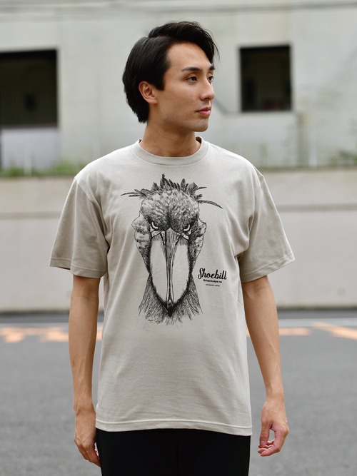 ハシビロコウTシャツ（色/シルバーグレー）