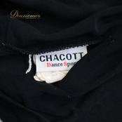 【日本製 社交ダンス衣装】ブラック Chacott チャコット ブラウス トップス カットソー 透け感 軽い 薄い 黒 無地 ハート 練習