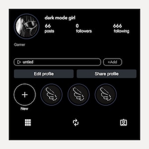 icon pack - dark mode girl