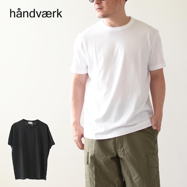 Handvaerk [ハンドバーク] M 60/2 NEW CREW NECK S/S T-SHIRT SOLID [6540] 60/2 クルーネックTシャツ SOLID・半袖Tシャツ・コットンTシャツ・無地・ルーズシルエット・ゆったりシルエット・綺麗目・上品・大人のTシャツ・MEN'S [2024SS]