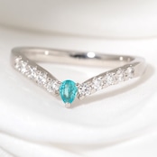 パライバトルマリン リング 0.086ct D0.27ct pt900