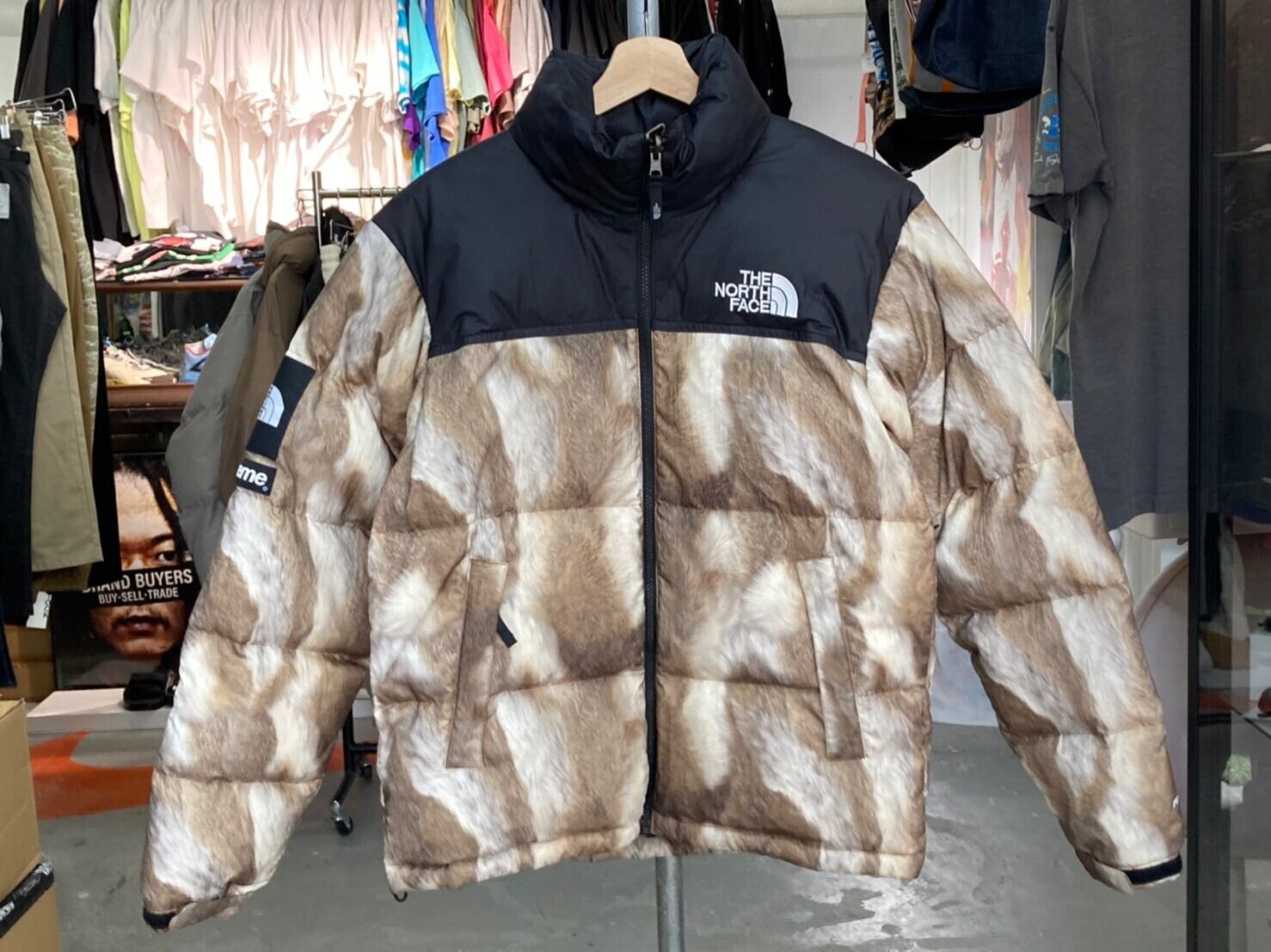 Supreme 13AW × THE NORTH FACE FUR PRINT NUPTSE JACKET SMALL KK4092 