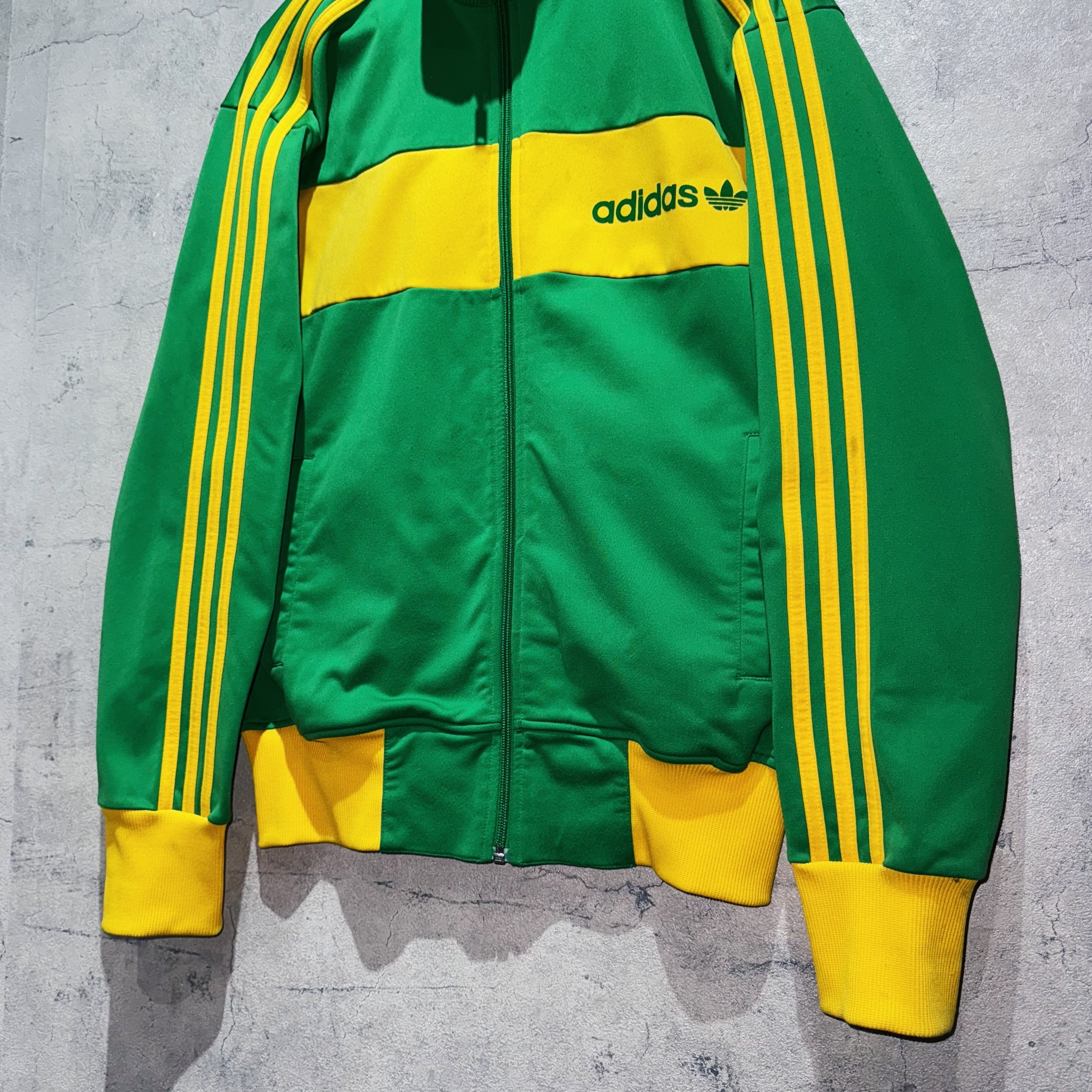 adidas トラックジャケット　グリーン　イエロー 90's