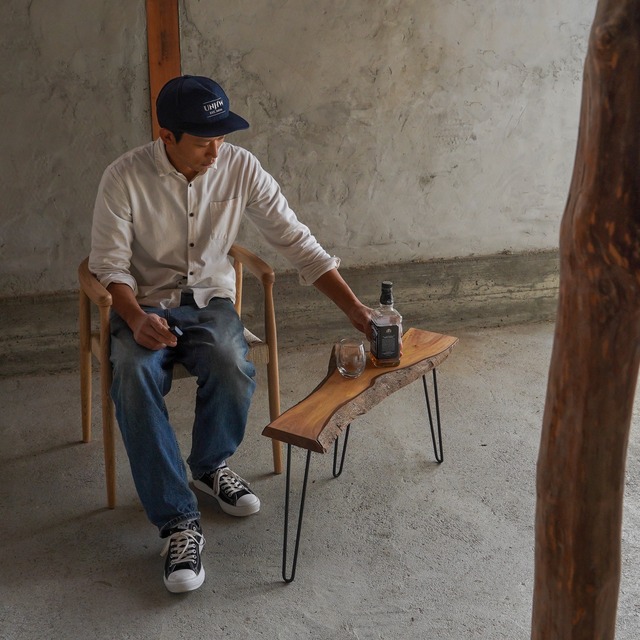 山桃のY字型 一枚板 ローテーブル（高さ・カラー変更無料）