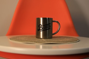 LOGO Stainless Mug 330ml [ SILVER x BLACK ]