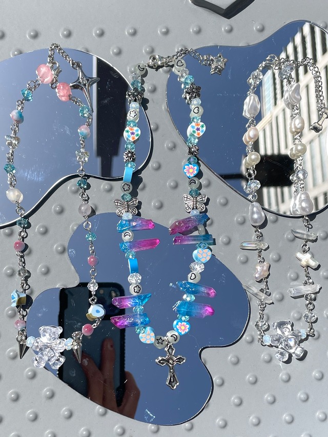 【蚕 tenchu 蚕】crystals necklace