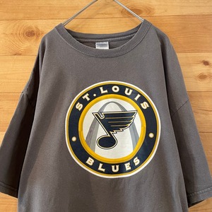 【GILDAN】NHL アイスホッケー プリント Tシャツ St Louis Blues セントルイスブルース XL ビッグサイズ プロチーム US古着 アメリカ古着