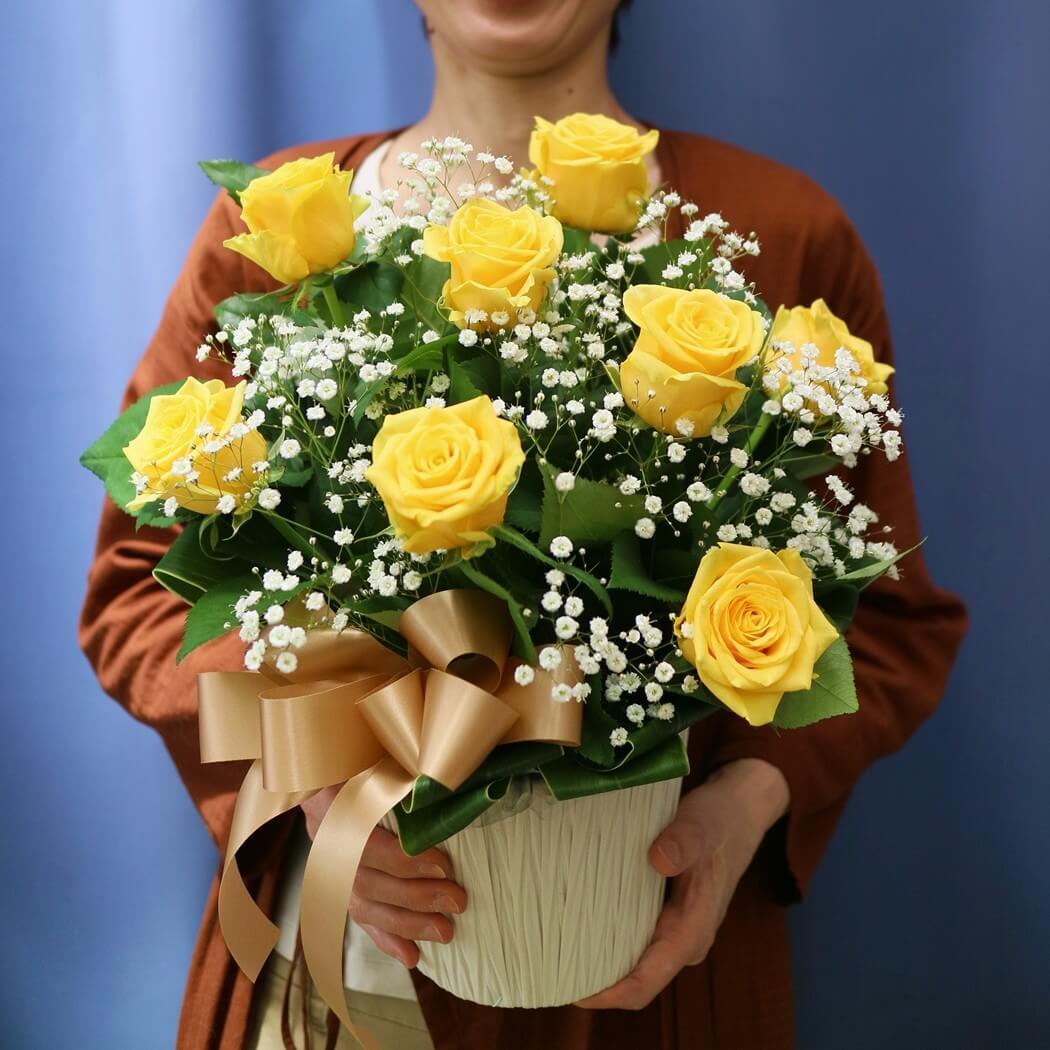 黄色のバラでシンプルに伝える「イエローローズ」(アレンジ072) | 花you