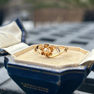 アンティーク　貴重な戦前の桜モチーフリング