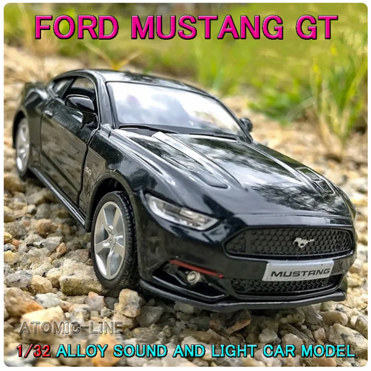フォード マスタング GT 1/34 ミニカー 全3色 ライト点灯 合金モデル 模型 ジオラマ SHELBY シェルビー