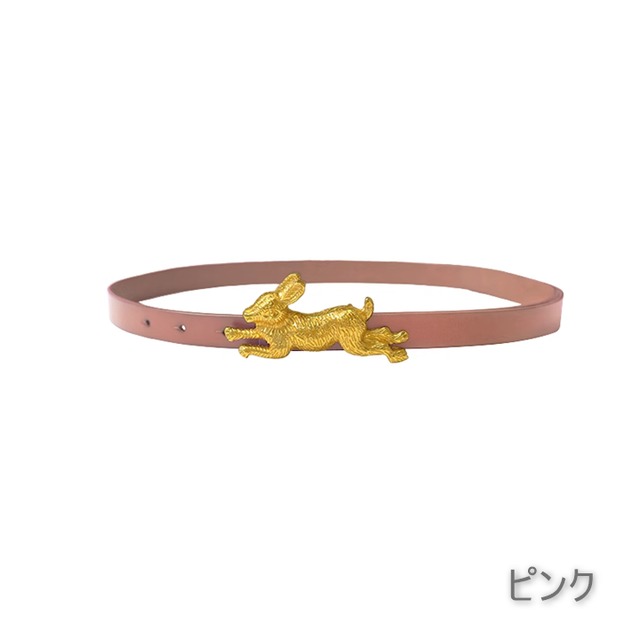 【Camoooni】ウサギバックルヴィンテージ風ベルト　5color　10568