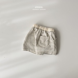【ONU】しましまピンタックソフトショートパンツ 80〜120cm 240525
