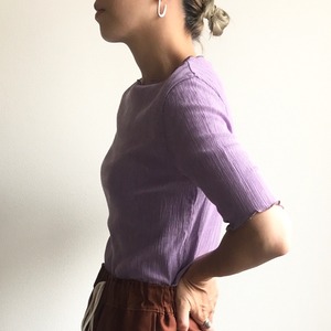 [ Kha:ki ] CREPE MELLOW TOPS / PURPLE