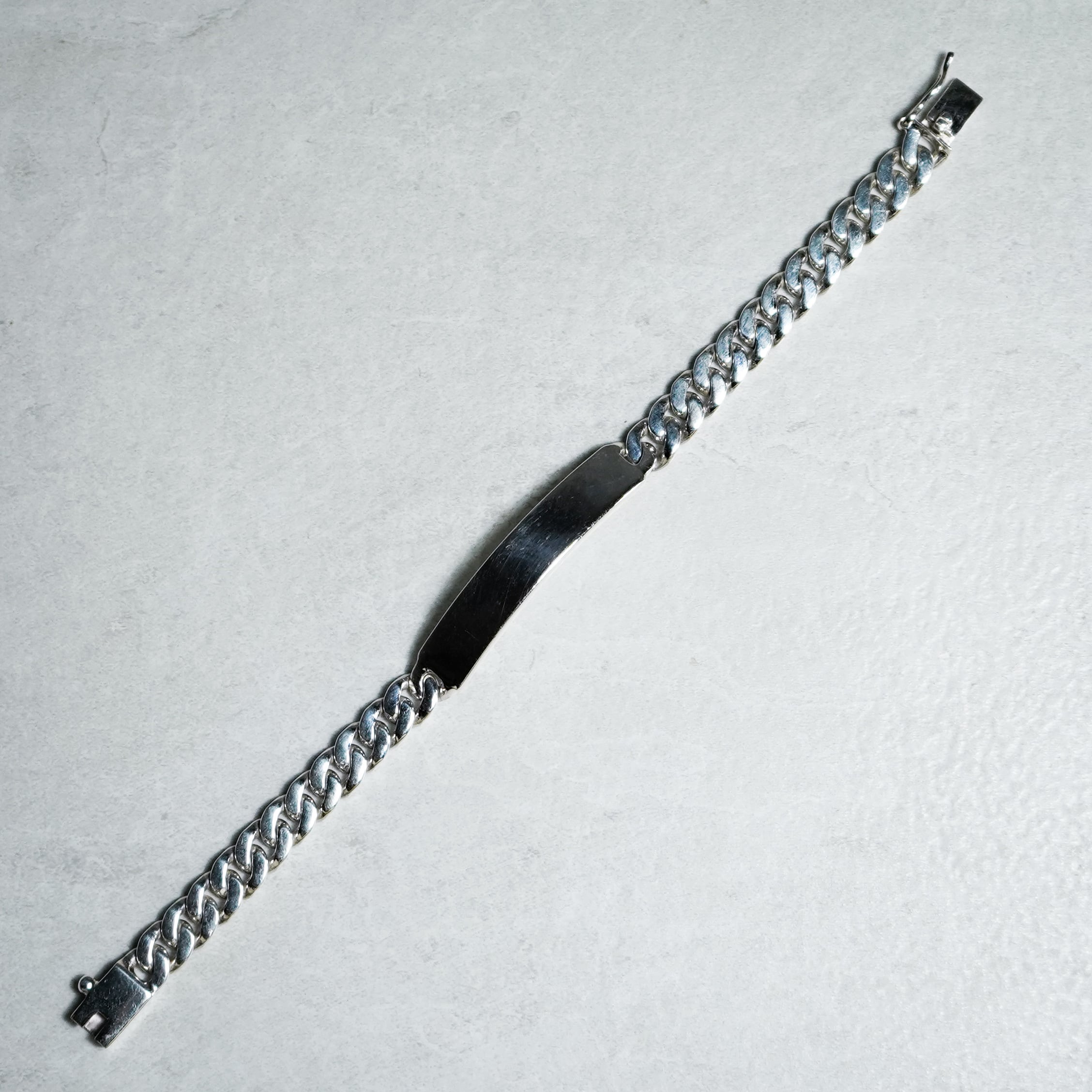 British Vintage ID Chain Bracelet イギリス ヴィンテージ シルバー