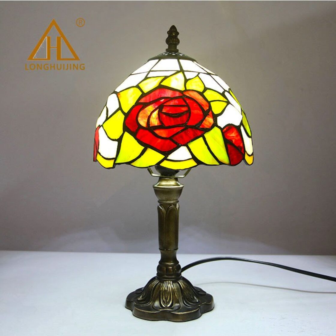 アンティーク 卓上照明 テーブルランプ 豪華 ステンドグラス デスク  