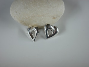 <vintage silver925>puffy hole heart pierce