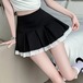 2色／レースヘムプリーツミニスカート ・78602