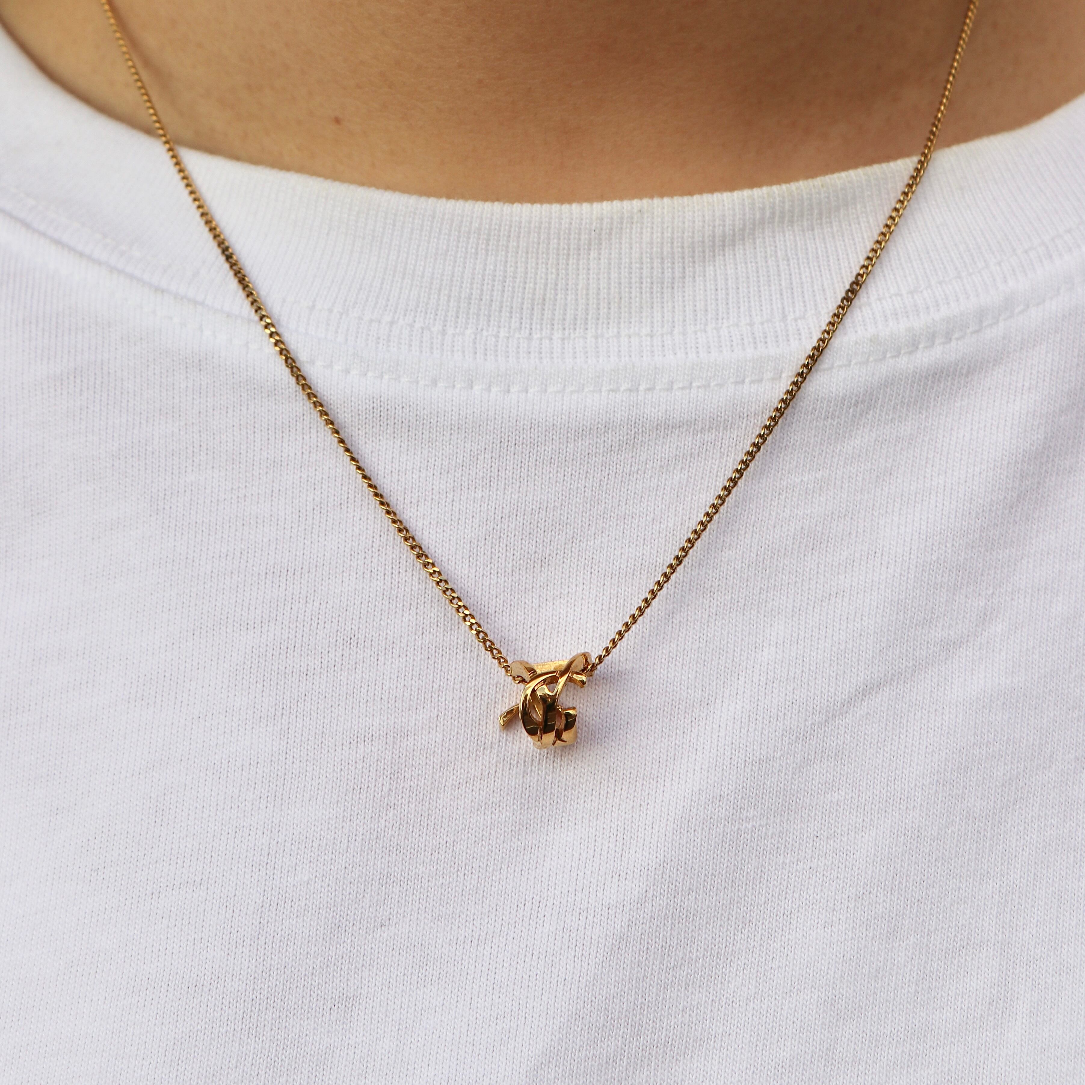 SAINT LAURENT PARIS サンローランパリ ロゴ ネックレス ゴールド GP 