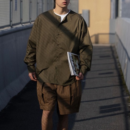 【NOEARS】Collarless Shirt（ノーカラー シャツ）
