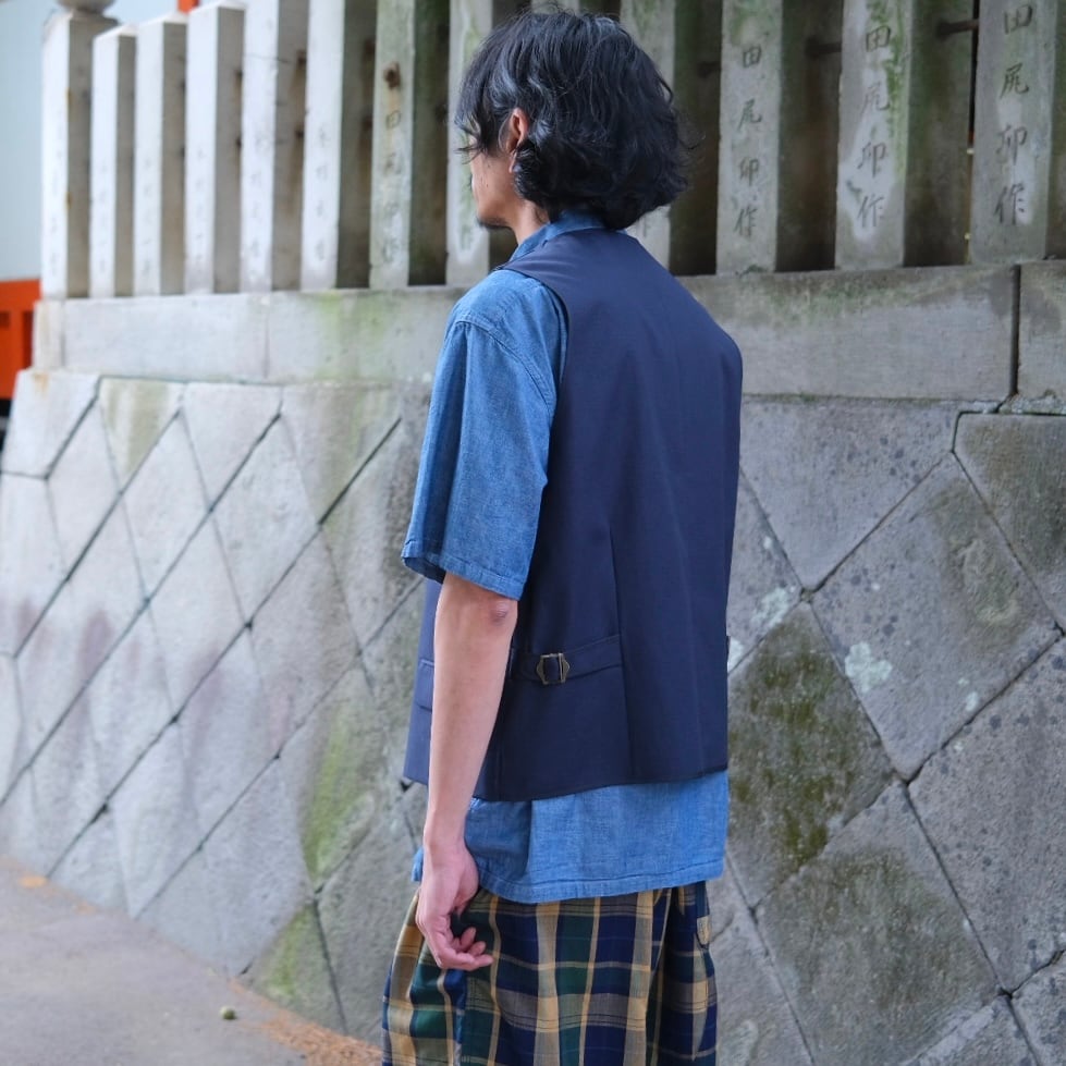 KENNETH FIELD(ケネスフィールド) /IRON VEST RIPSTOP-NAVY-(26SS-14