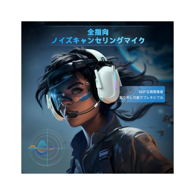 ゲーミングヘッドセット【2.4G USBアダプター/Bluetooth 5.2/有線