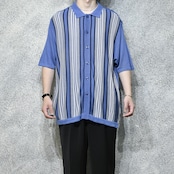 switching design rayon knit shirt
