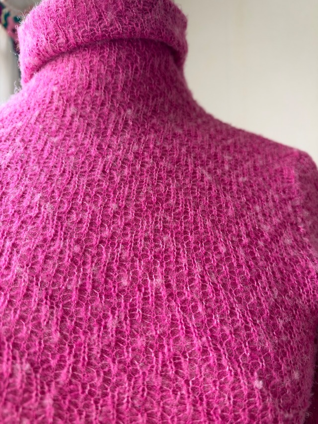 90s-00s USA Made Mohair Knit Short Sleeve Turtleneck