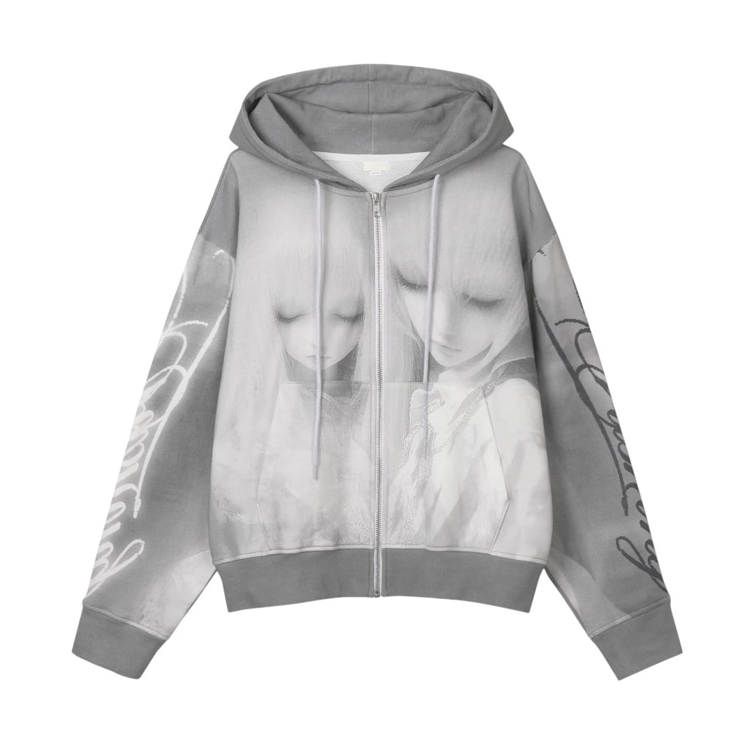 ☆人気☆【BONNAE】☆Piercing tumb hole hoodie jacke.t☆ bonnae】Printed zip up hoodie | MINERAL