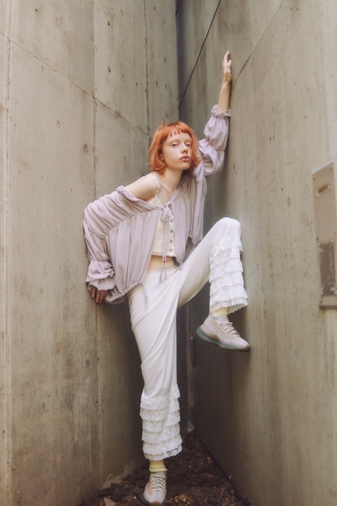 Gathered jacket/pale blue | papier.official