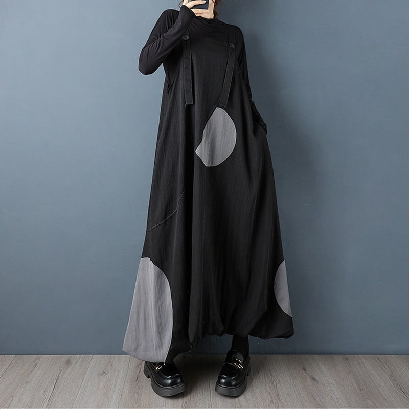 ドットデザインロングワンピース11078