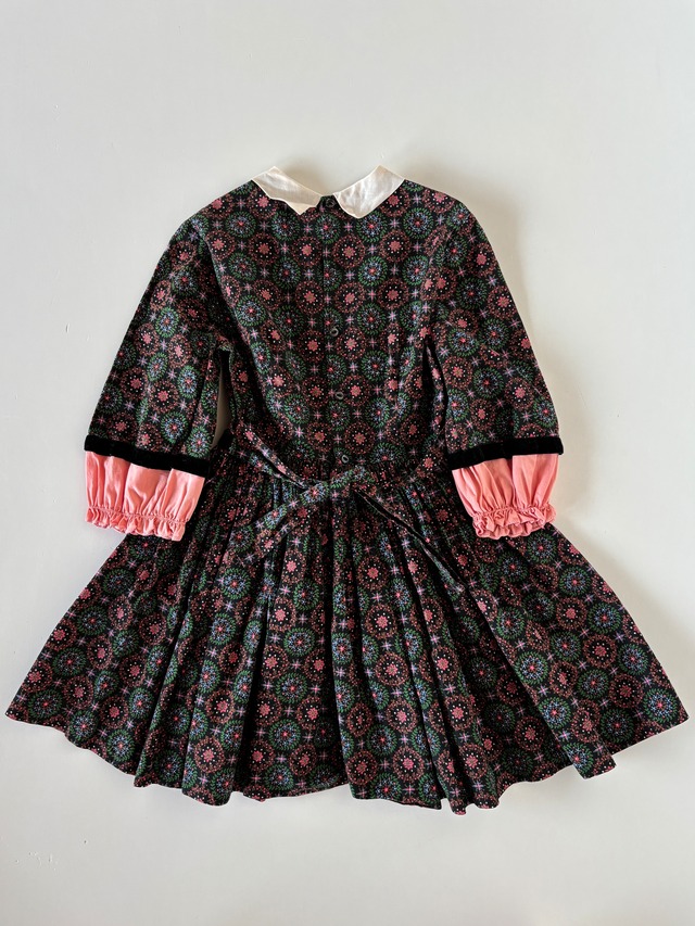 【5T相当・vintage】フローラル柄ドレス