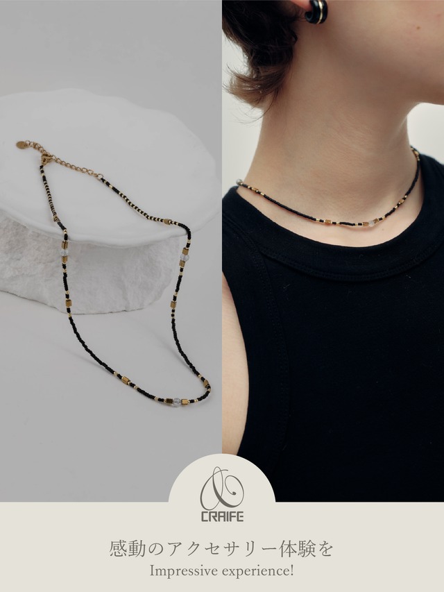 Necklace -Black×Gold-