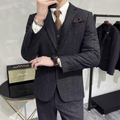 formal dress slim plaid suit 3piece 00236