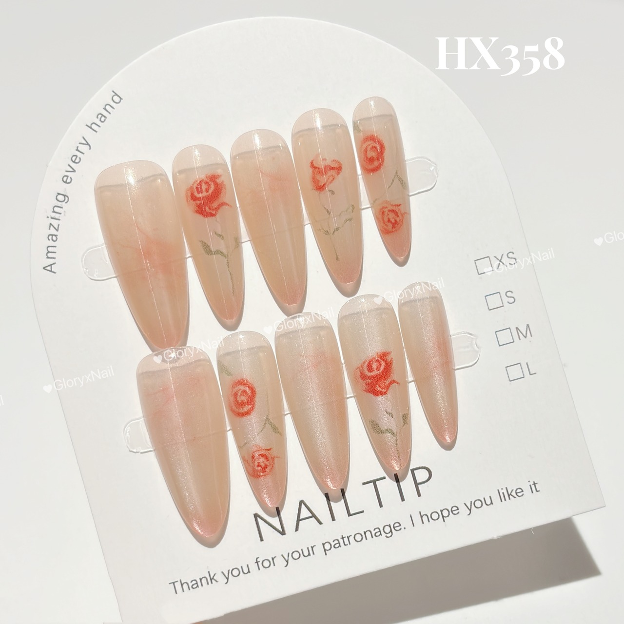 HX358 ネイルチップ サイズXS/S/M