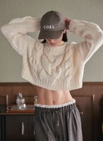 COEL 手編みワイドケーブルニット