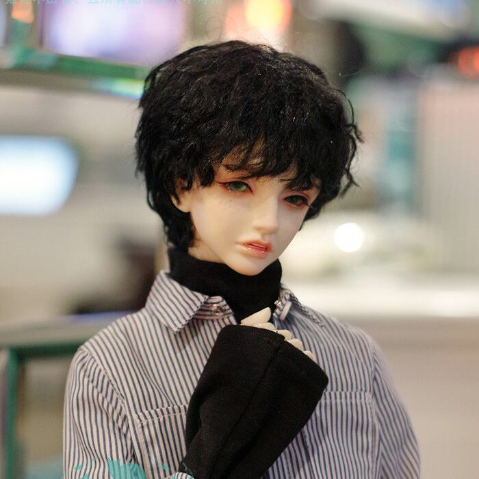 全3色/黒/赤/ベージュ ドールウィッグ③ ダークブラウン 8-9inch ショート 通販 8〜9インチ ドール ウィッグ MDD 赤 ボルドー センター分け ショート