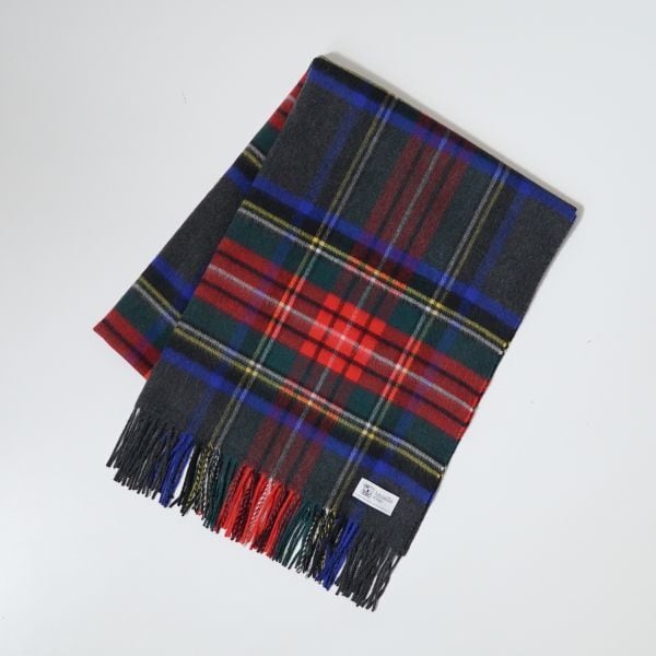 国内正規品・Johnstons ジョンストンズ カシミヤ大判ストール 【 チャコールグレースチュワート 】カシミヤ100%