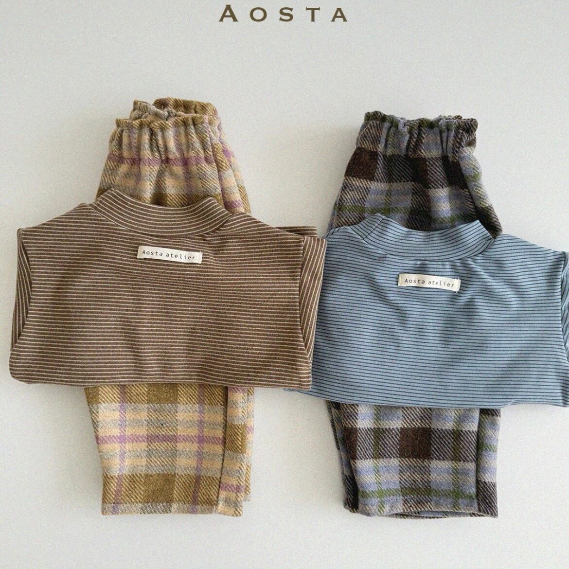 【即納】aosta / wool check pants