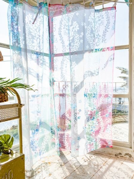 追跡メール便可 】トロピカルカーテン ハワイプリント カーテン