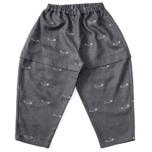 【michirico】【26AW】【29】【S-M】Safety pin embroidery pants