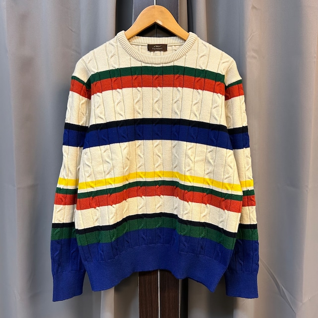 Vandori  COTTON/POLYESTER CABLE BORDER KNIT《L》