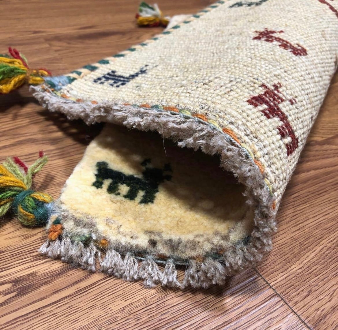 ペルシャギャッベ (ギャベ) チェアマット 椅子の座布団 No.1286 ペルシャギャッベ (ギャベ) チェアマット 椅子の座布団 No.GS-1217