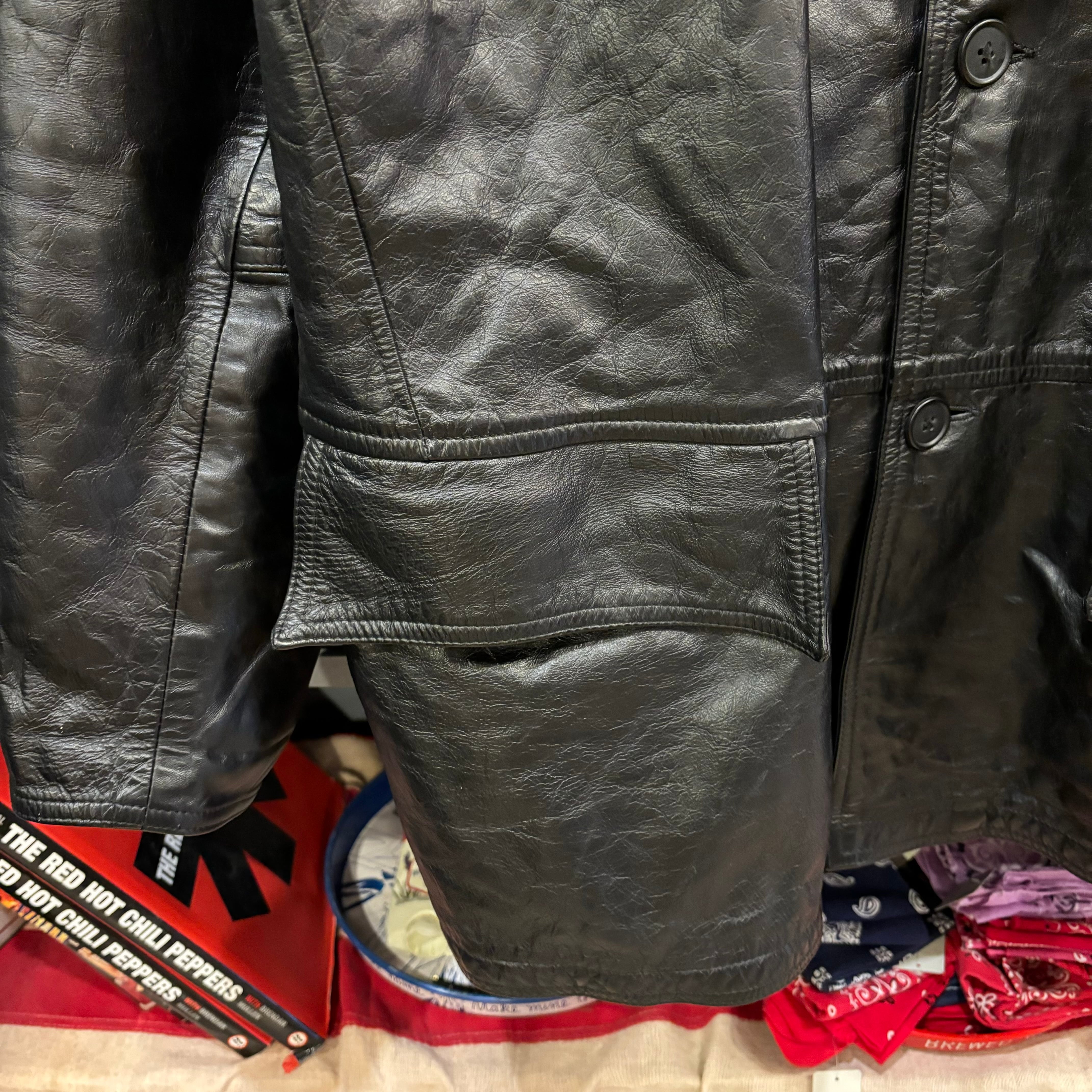 90s ARMANI JEANS Leather Jacket | VOSTOK